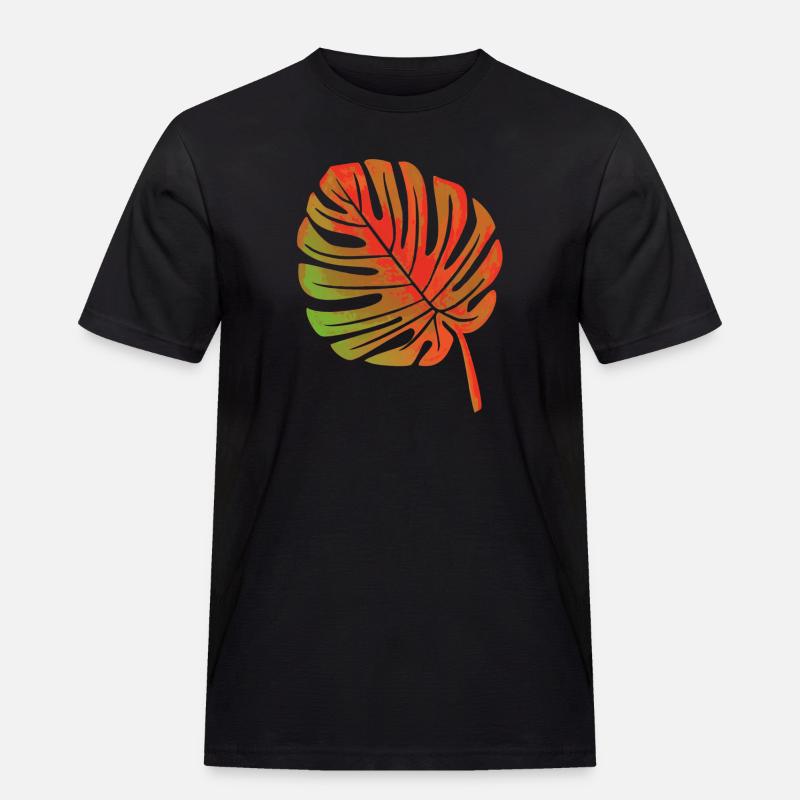 Blatt einer Pflanze - Männer Workwear T-Shirt - Schwarz