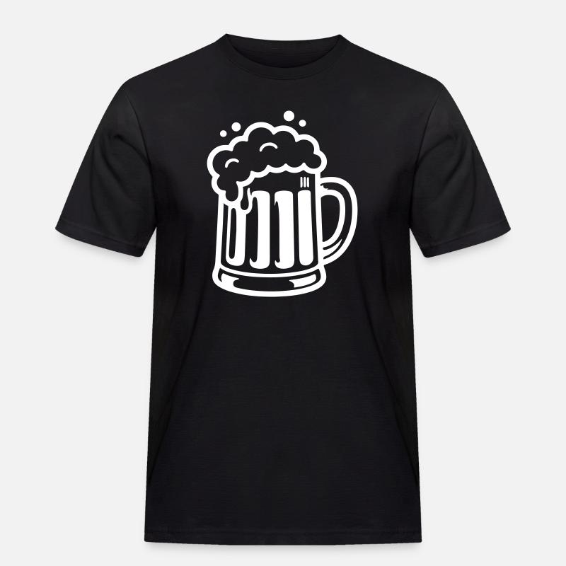 Bierkrug Comic Bier - Männer Workwear T-Shirt - Schwarz