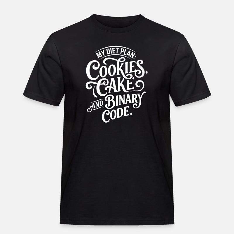 Cookies Kuchen Binärcode Design - Männer Workwear T-Shirt - Schwarz