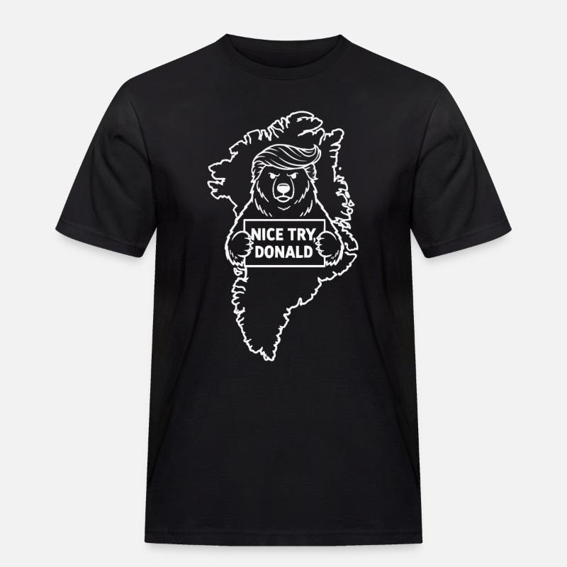 Grönland: Netter Versuch, Donald - Männer Workwear T-Shirt - Schwarz