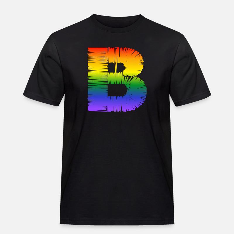rainbow B - Männer Workwear T-Shirt - Schwarz