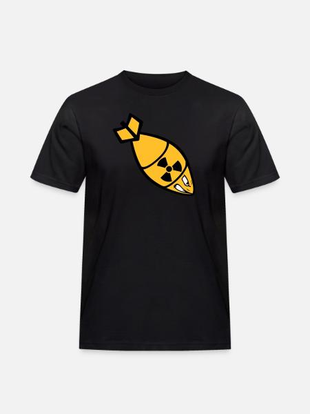 face atomic bomb radioactive bombard - Men's Workwear T-Shirt - black