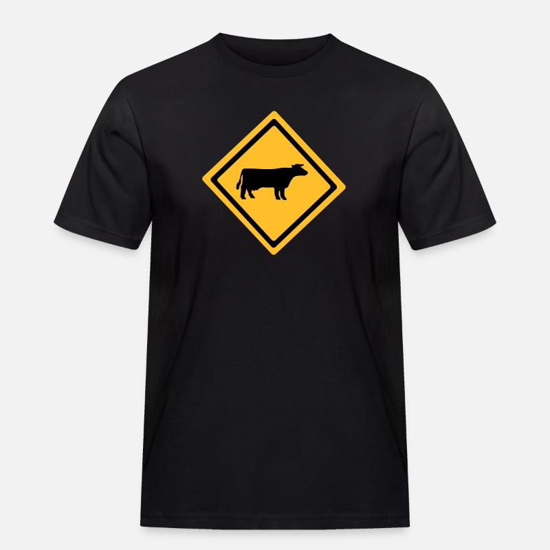 Cattle Anmelden - Männer Workwear T-Shirt - Schwarz