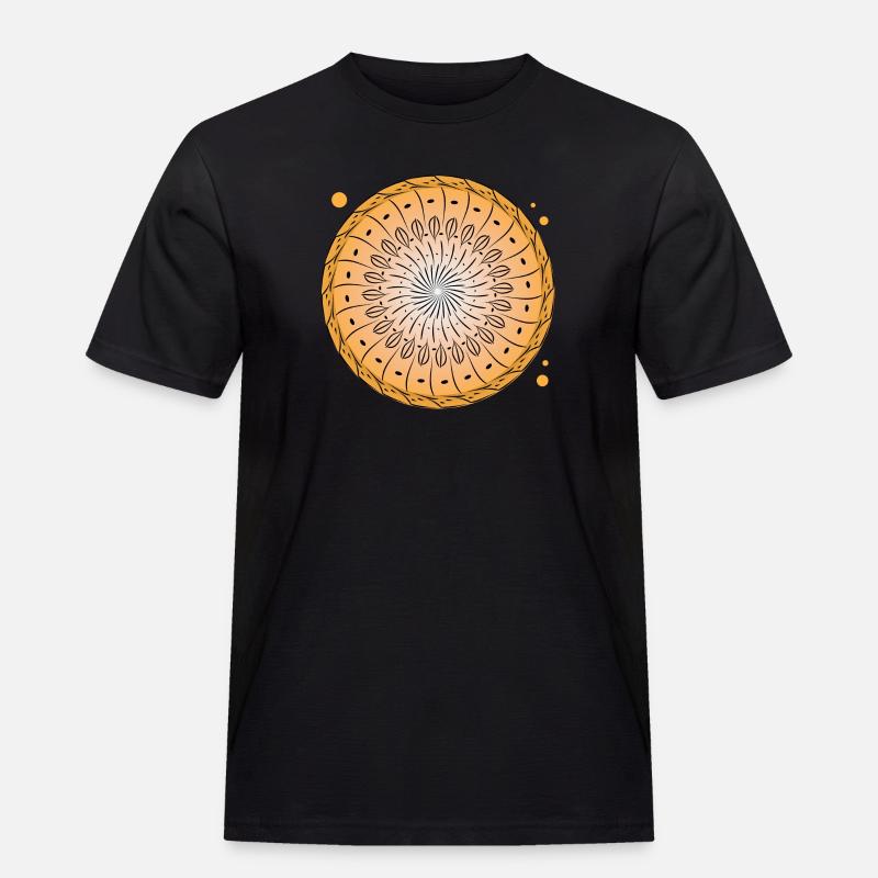 Drehende Muster Kreis - Männer Workwear T-Shirt - Schwarz