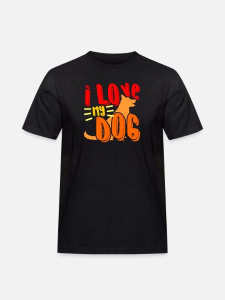 0030 lovemydog - T-shirt Workwear homme - noir