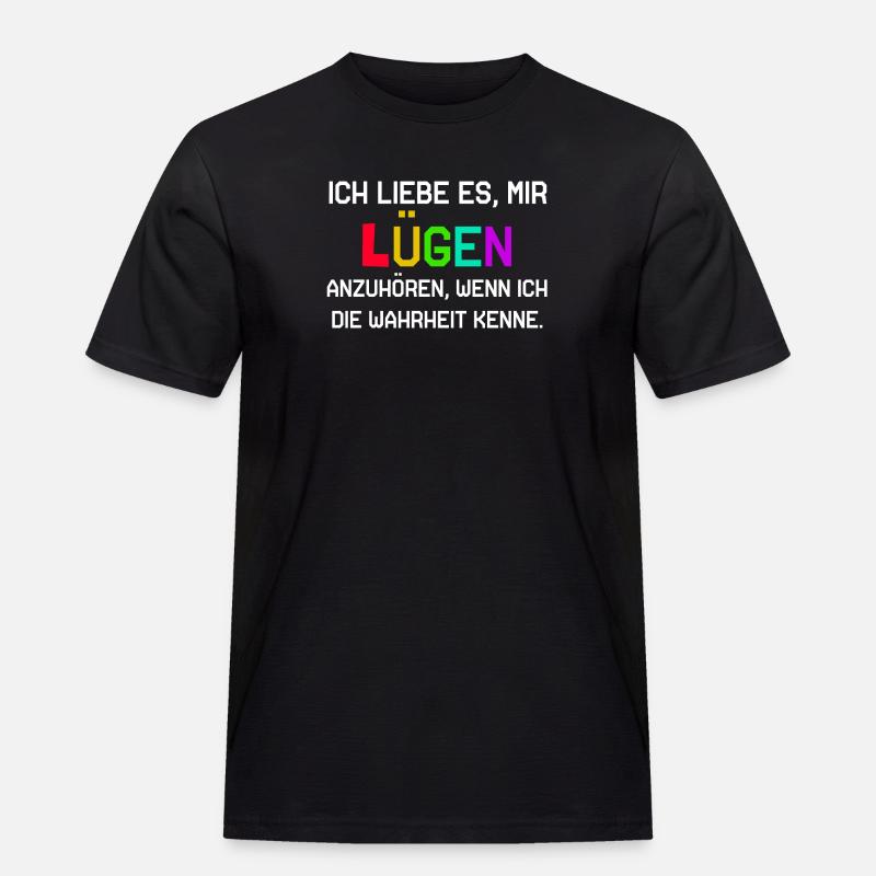 Lügen - Männer Workwear T-Shirt - Schwarz