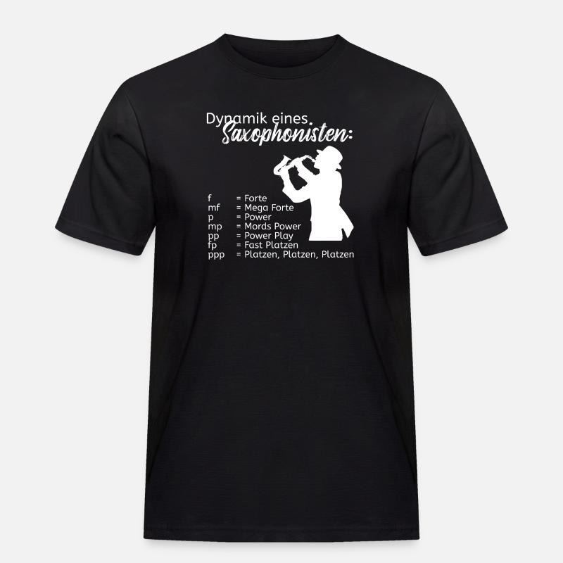 Dynamik eines Saxophonisten - Männer Workwear T-Shirt - Schwarz