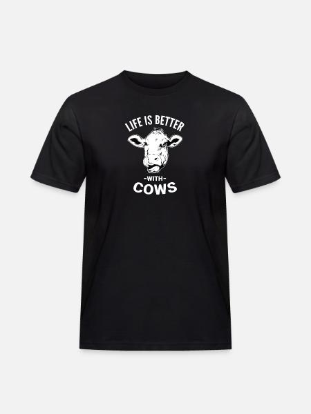 Life is better with cows - Men's Workwear T-Shirt - black