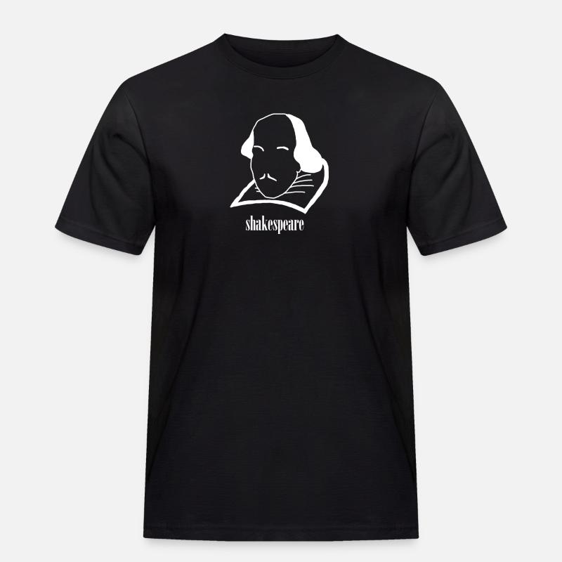 Shakespeare Kopf (in weiß) - Geschenkidee - Männer Workwear T-Shirt - Schwarz
