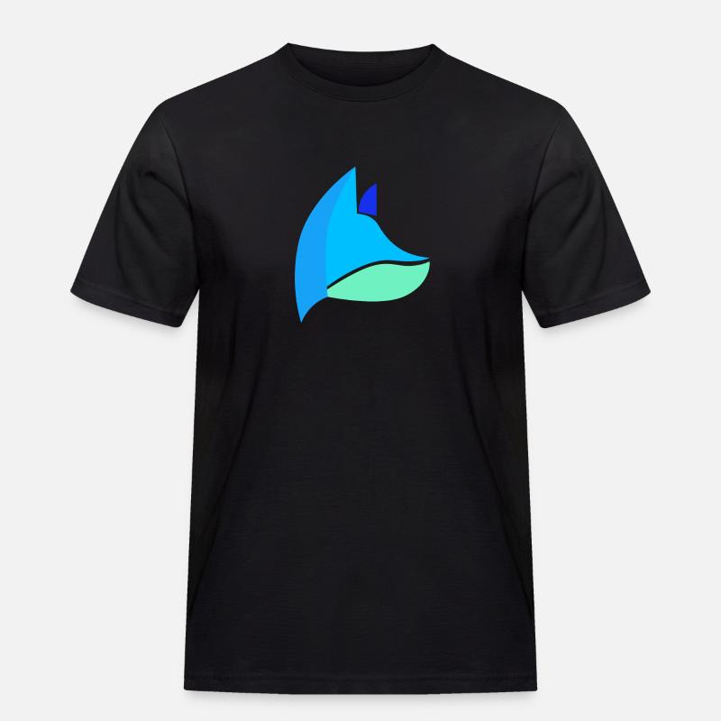 Fuchs blau - Männer Workwear T-Shirt - Schwarz