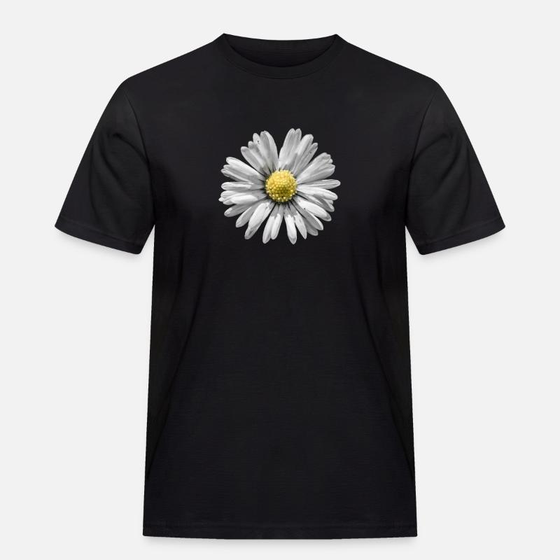 Gänseblümchen - Männer Workwear T-Shirt - Schwarz