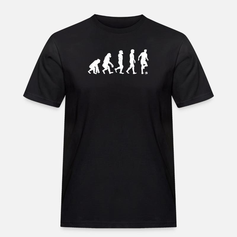 Mankind Evolution Soccer - Evolution Fußball - Männer Workwear T-Shirt - Schwarz