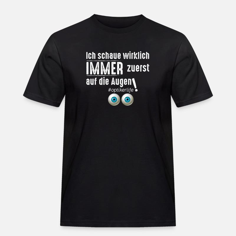 Optiker - Männer Workwear T-Shirt - Schwarz