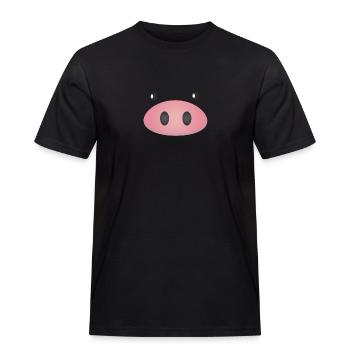 piglet - Men's Workwear T-Shirt - black - Front - AI Model Male 178 light (178cm)