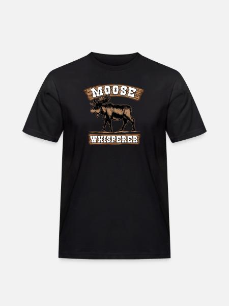 Moose Whisperer - Scandinavia Wilderness Nature - Men's Workwear T-Shirt - black