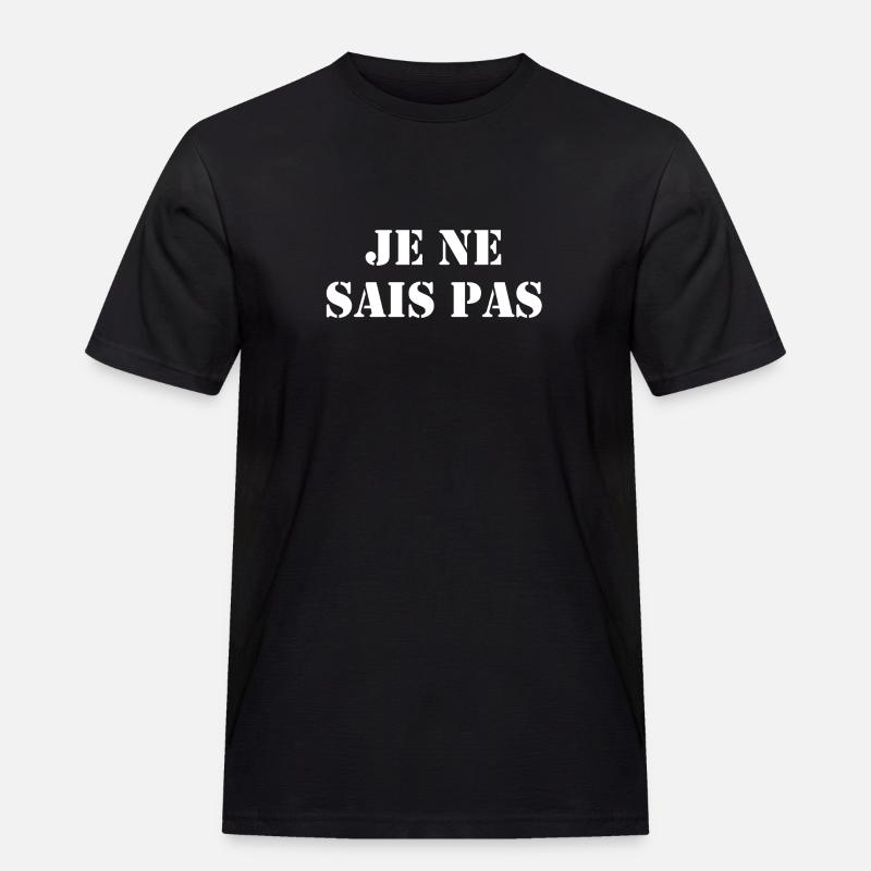 Je ne sais pas - Männer Workwear T-Shirt - Schwarz