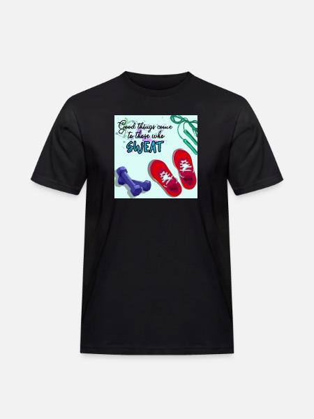 GOOD THINGS COME with fitness - Men's Workwear T-Shirt - black