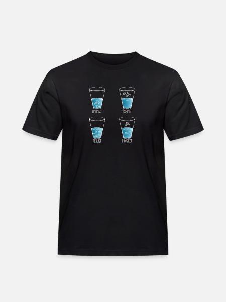 Wasserglas für Physiker - Männer Workwear T-Shirt - Schwarz