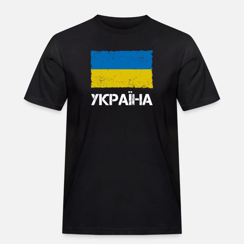 Bandiera Ucraina .країна - Maglietta da lavoro per uomo - nero