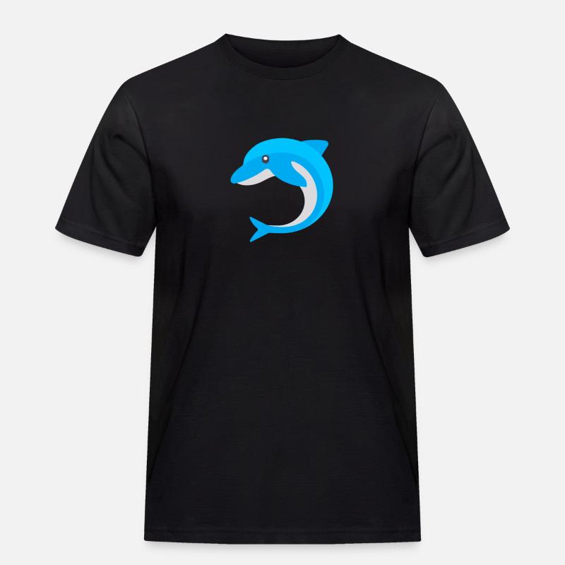 blauer Delphin - Männer Workwear T-Shirt - Schwarz