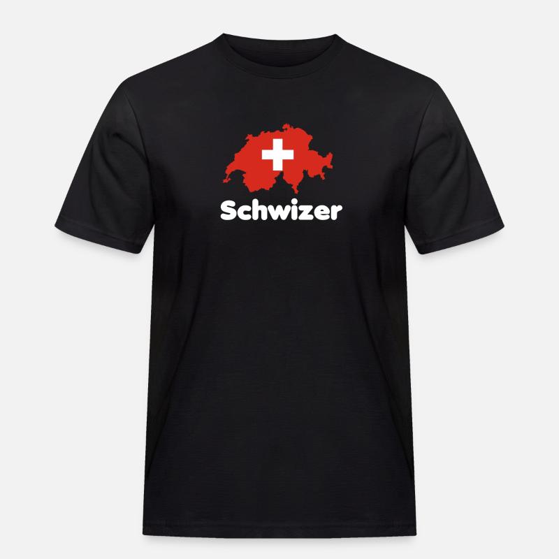 Schwizer - Schweizer Motiv - Männer Workwear T-Shirt - Schwarz