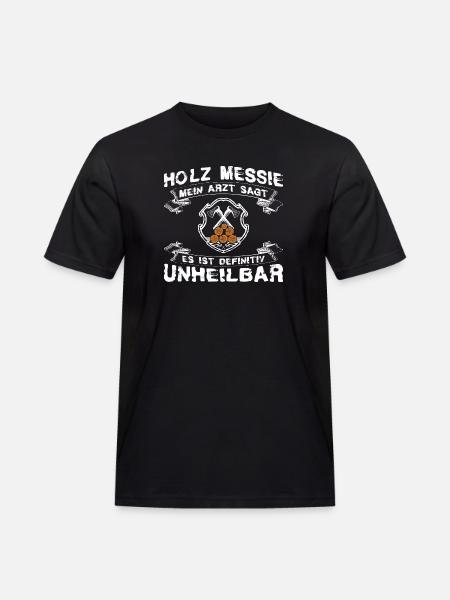 Holz Messie - Männer Workwear T-Shirt - Schwarz