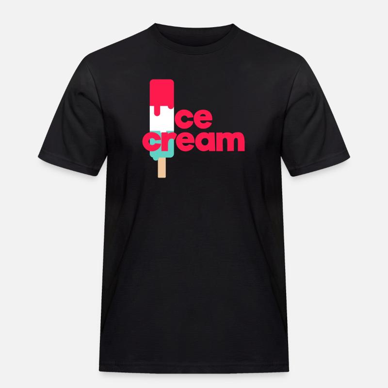 Ice Cream - Männer Workwear T-Shirt - Schwarz