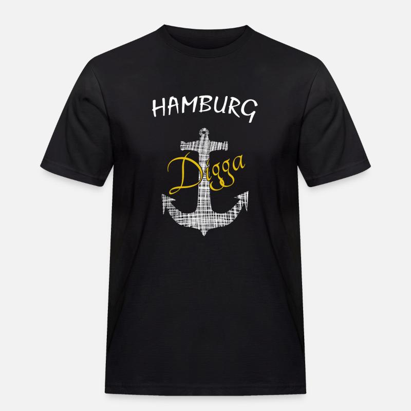 Anker Hamburg Digga - Männer Workwear T-Shirt - Schwarz