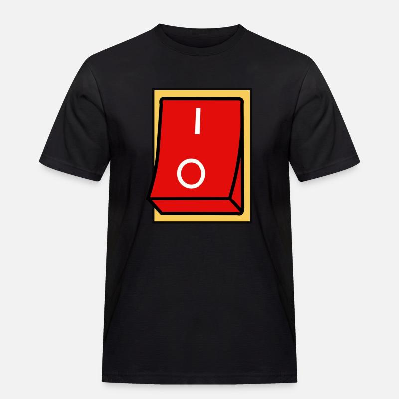 ON - OFF SCHALTER - Männer Workwear T-Shirt - Schwarz