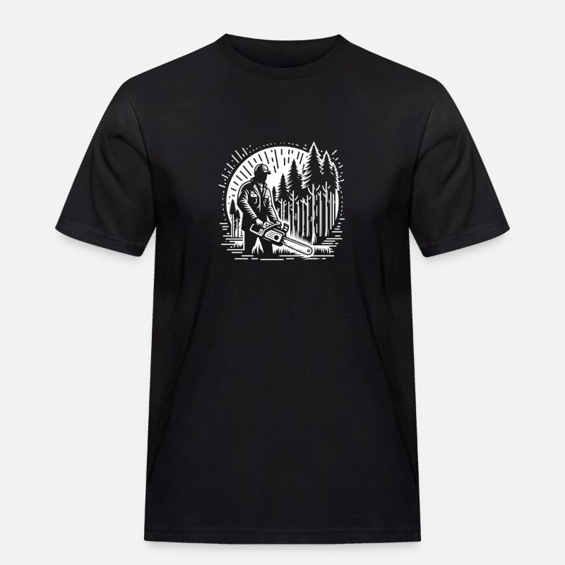 Waldarbeiter - Männer Workwear T-Shirt - Schwarz