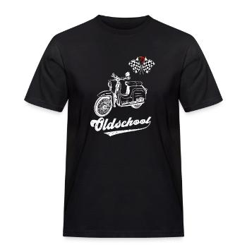 Schwalbe Moped Kult 70er Jahre Oldschool - Männer Workwear T-Shirt - Schwarz - Vorne - AI Model Male 178 light (178cm)