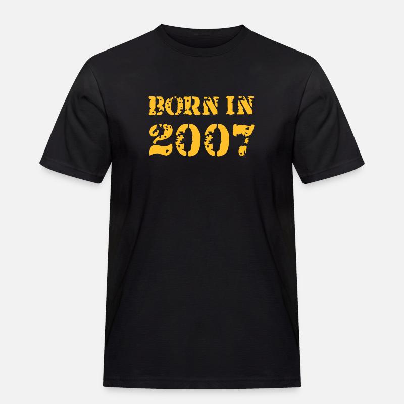 Born in 2007 - Männer Workwear T-Shirt - Schwarz