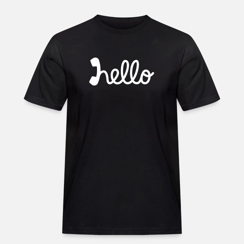 Hello - Hallo - Männer Workwear T-Shirt - Schwarz