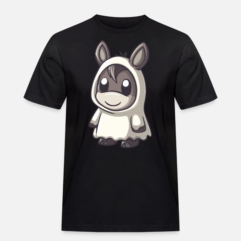 Esel Halloween Comic Geist - Männer Workwear T-Shirt - Schwarz