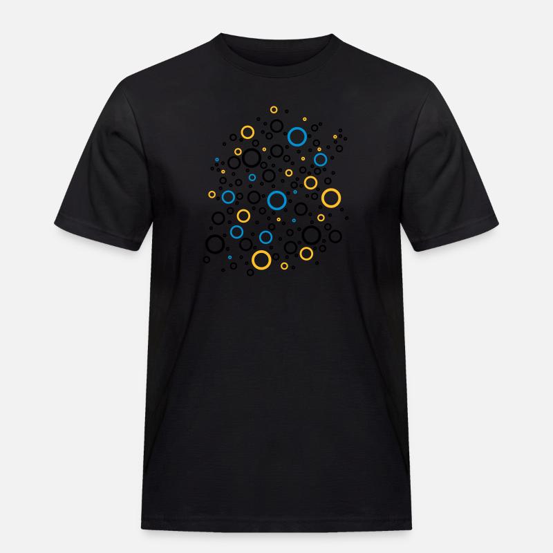 Colour Bubbles - Männer Workwear T-Shirt - Schwarz