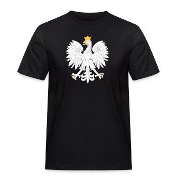 Polska Adler - Männer Workwear T-Shirt - Schwarz - Vorne - AI Model Male 178 light (178cm)
