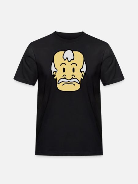 Old Man Face - Männer Workwear T-Shirt - Schwarz