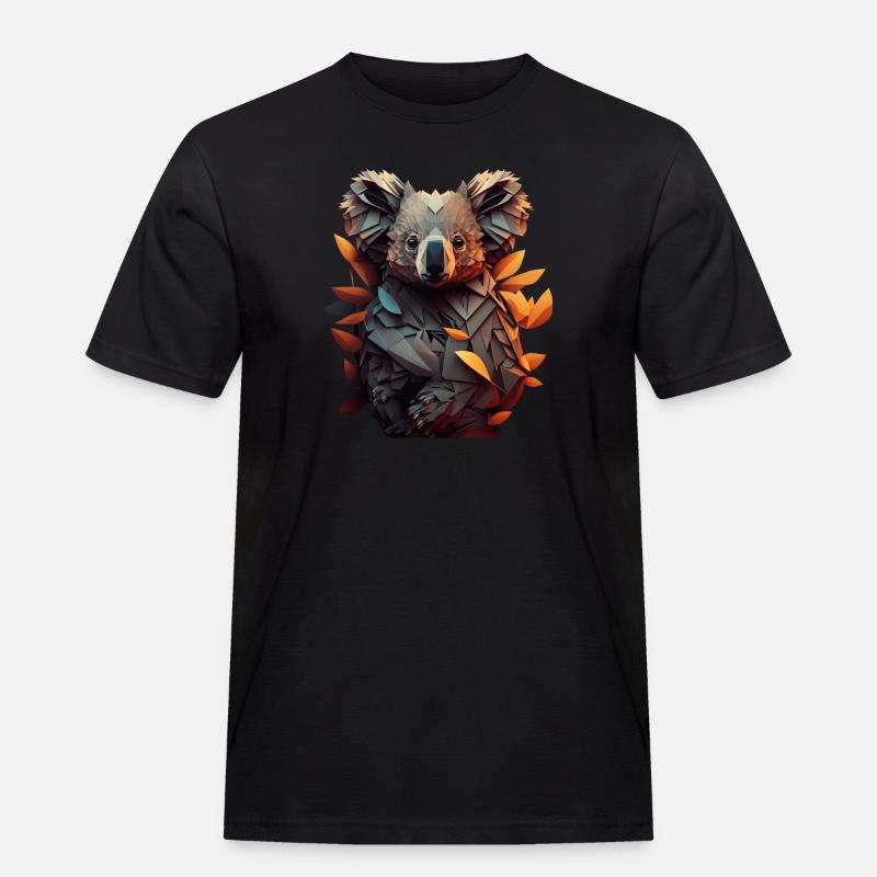 Space Koala - Männer Workwear T-Shirt - Schwarz