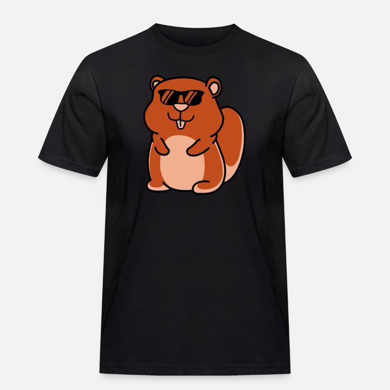 hamster cool - Männer Workwear T-Shirt - Schwarz