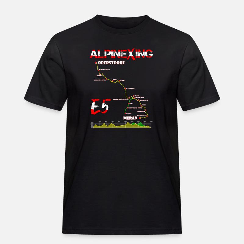 E5 Oberstdorf Meran - Männer Workwear T-Shirt - Schwarz