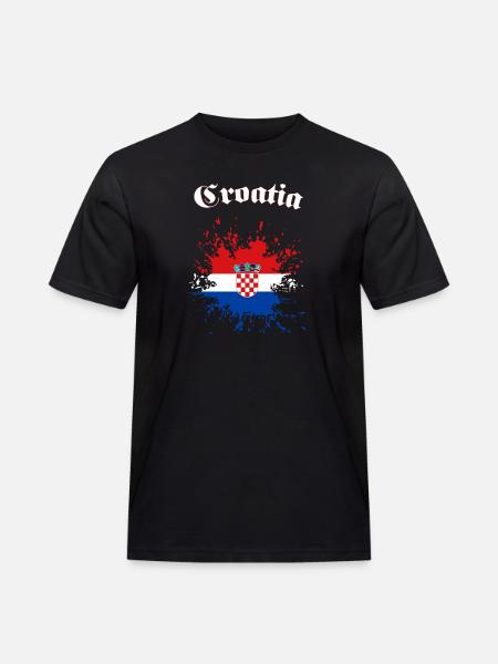 Kroatien Splatter Croatia - Männer Workwear T-Shirt - Schwarz
