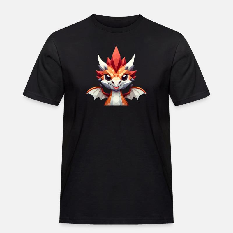 Ein kleiner Drache im Polygon-Stil - Männer Workwear T-Shirt - Schwarz