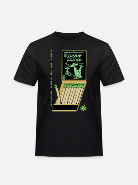 UFO Invasion Vintage Poster Design - Men's Workwear T-Shirt - black