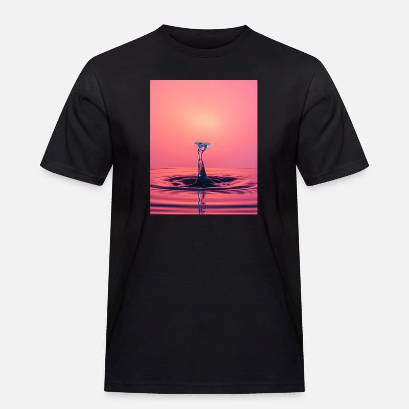 Flüssiger abstrakter Spritzer - Männer Workwear T-Shirt - Schwarz