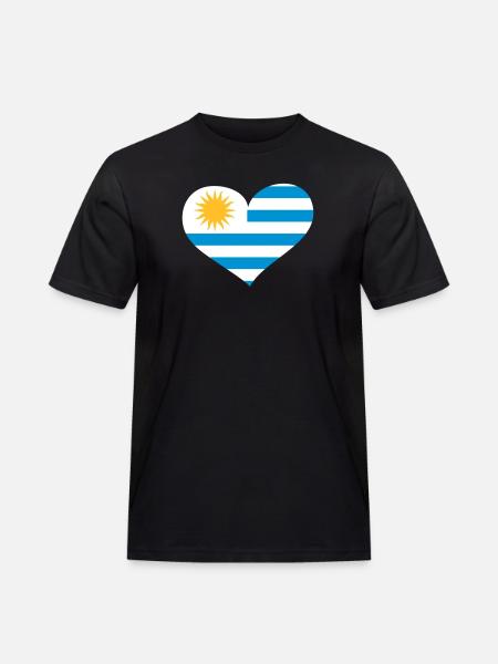 Uruguay Herz; Heart Uruguay - Men's Workwear T-Shirt - black
