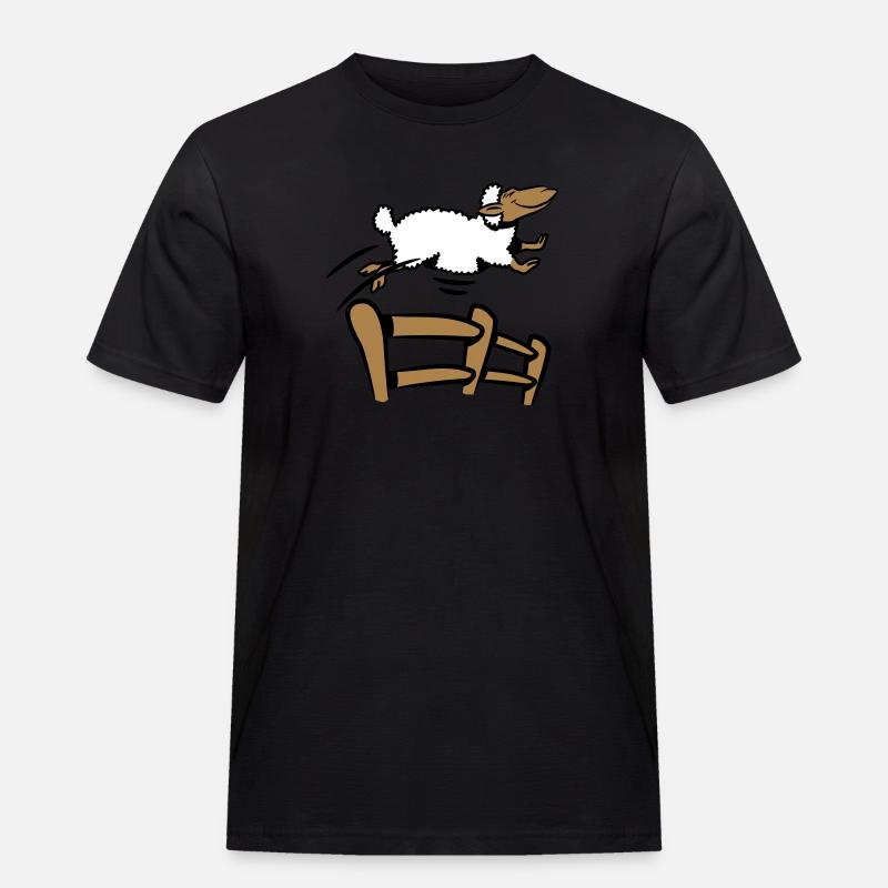 SCHAF springen Zaun - Männer Workwear T-Shirt - Schwarz