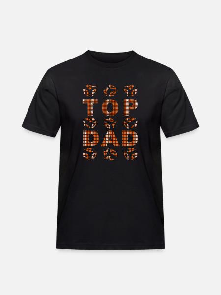 TOP DAD orange - Männer Workwear T-Shirt - Schwarz