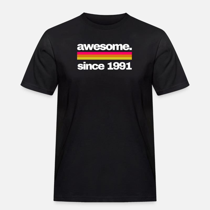 awesome since 1991 - Männer Workwear T-Shirt - Schwarz