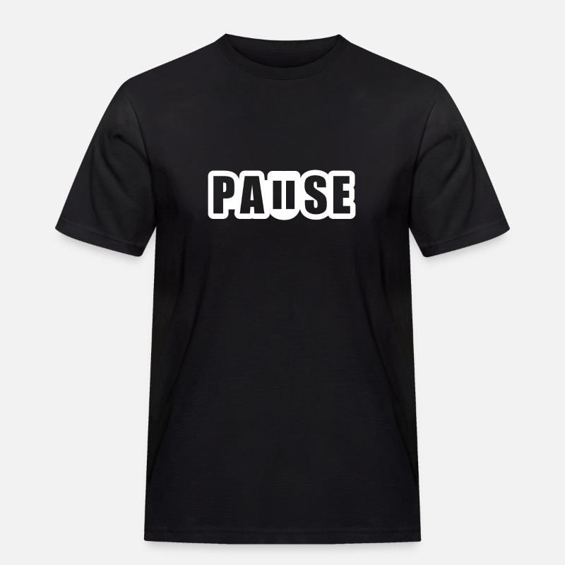 Pause - break - pause button - Men's Workwear T-Shirt - black
