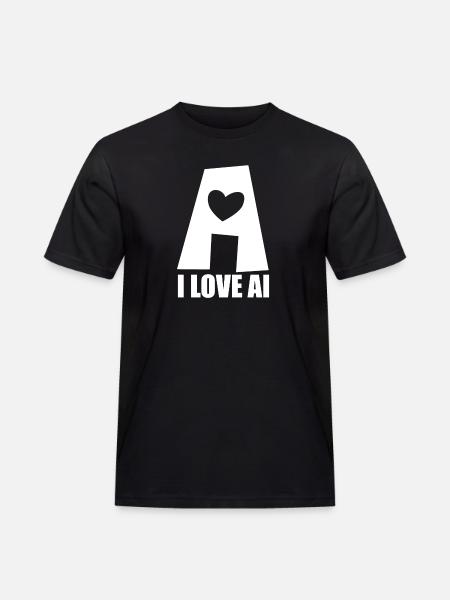 Intelligence artificielle - J’aime l’IA - Digital - T-shirt Workwear homme - noir